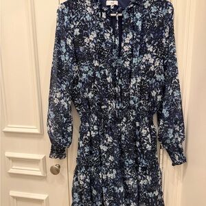 NSR Navy Floral Long Sleeve Dress